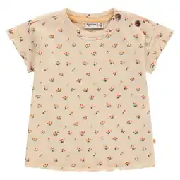 Wehkamp Babyface gebloemde T-shirt beige/oranje aanbieding