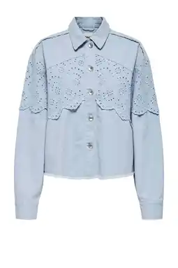 Wehkamp ONLY denim jack broderie lichtblauw aanbieding