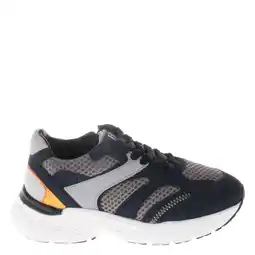 Wehkamp Hip leren chunky sneakers donkerblauw/grijs aanbieding