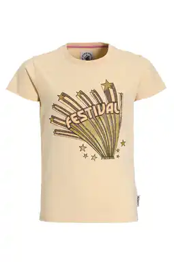 Wehkamp Me & My Monkey regular T-shirt Chloe ecru met glitter aanbieding