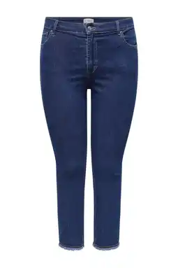 Wehkamp ONLY CARMAKOMA slim fit jeans dark blue denim aanbieding