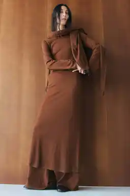 Wehkamp Mango maxi jurk bruin aanbieding
