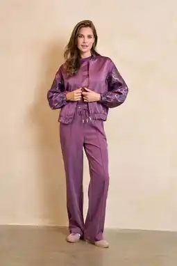 Wehkamp Lofty Manner wide leg highwaist broek paars aanbieding