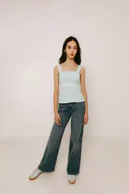 Wehkamp Frankie&Liberty mouwloze top lichtblauw aanbieding