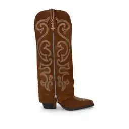 Wehkamp Sacha suède cowboylaarzen met flap taupe aanbieding