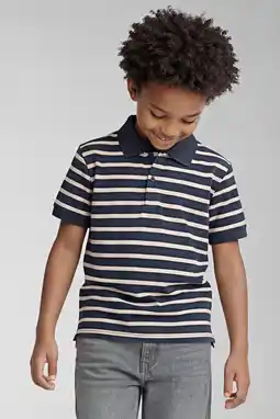 Wehkamp NAME IT KIDS gestreepte polo donkerblauw/wit aanbieding