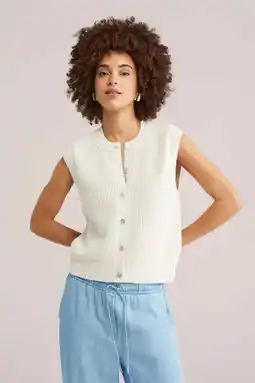 Wehkamp WE Fashion vest ecru gebreid aanbieding