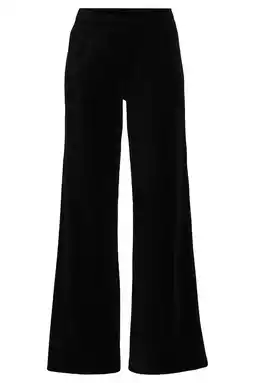 Wehkamp Anytime fluwelen wide leg broek zwart aanbieding