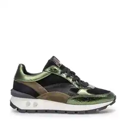 Wehkamp Floris van Bommel Blokki 04.19 leren sneakers donkergroen aanbieding