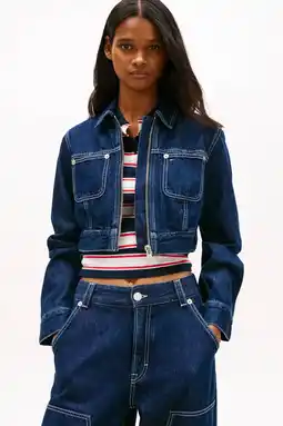Wehkamp Tommy Jeans denim spijkerjas dark blue denim aanbieding