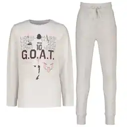 Wehkamp Messi pyjamaset wit/grijs melange aanbieding