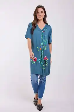 Wehkamp Didi gebloemde korte jurk blauw aanbieding