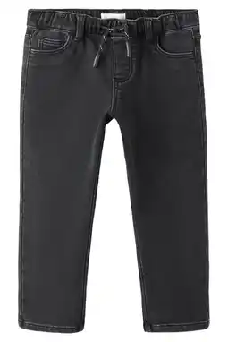 Wehkamp Mango Kids slim fit jeans black denim aanbieding