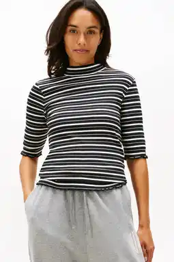 Wehkamp Tommy Hilfiger gestreepte top zwart aanbieding