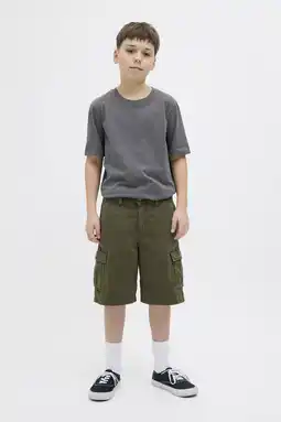 Wehkamp JACK & JONES JUNIOR cargo short donkergroen aanbieding