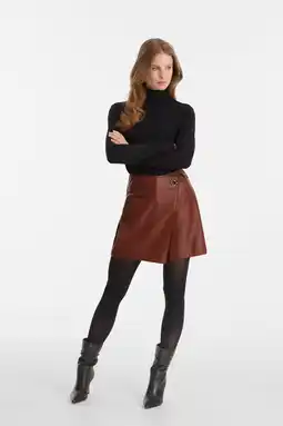 Wehkamp Anytime imitatieleren skort roodbruin aanbieding