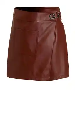 Wehkamp Anytime imitatieleren skort roodbruin aanbieding