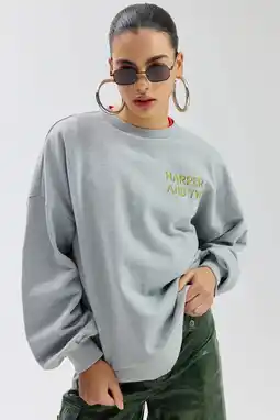 Wehkamp HARPER & YVE sweater met backprint grijs aanbieding