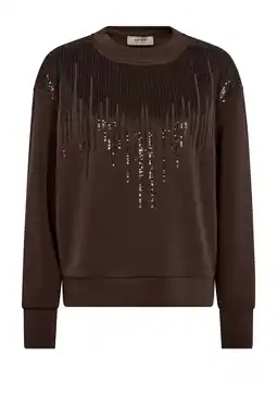Wehkamp Mos Mosh pullover bruin met pailletten aanbieding