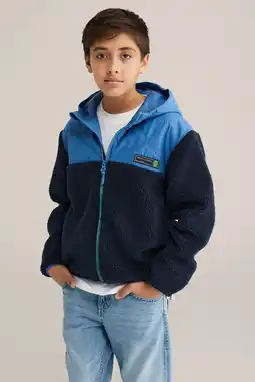 Wehkamp WE Fashion teddy jas blauw aanbieding