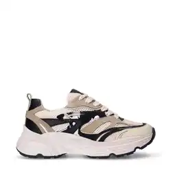 Wehkamp Sacha chunky leren sneakers beige/zwart aanbieding