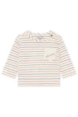 Wehkamp Noppies baby gestreepte longsleeve ecru aanbieding