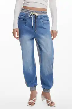 Wehkamp Desigual barrel regularwaist casual broek medium blue denim aanbieding