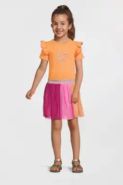 Wehkamp B.Nosy x K3 K3 midi jurk oranje aanbieding