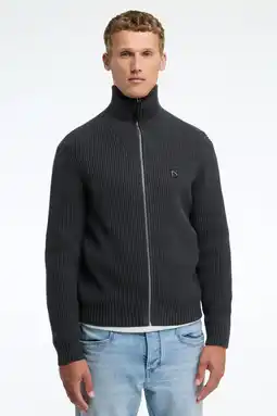 Wehkamp CHASIN' vest rib gebreid antraciet aanbieding