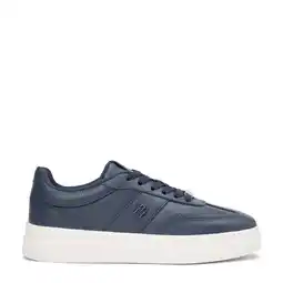 Wehkamp Tommy Hilfiger leren sneakers donkerblauw aanbieding