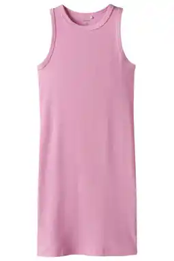 Wehkamp NAME IT KIDS zomerjurk rib gebreid roze aanbieding