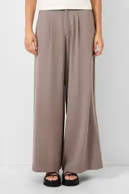 Wehkamp QS wide leg highwaist pantalon grijsbruin aanbieding