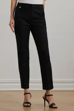 Wehkamp Lauren Ralph Lauren slim regularwaist broek zwart aanbieding