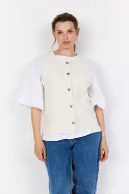Wehkamp Wasabiconcept gilet ecru aanbieding