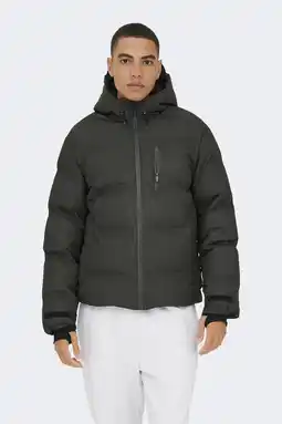 Wehkamp ONLY & SONS gewatteerde jas antraciet aanbieding