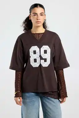 Wehkamp America Today T-shirt donkerbruin aanbieding