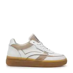 Wehkamp Floris van Bommel Fygi 01.01 leren sneakers wit/beige aanbieding