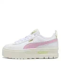 Wehkamp Puma Mayze leren sneakers Lth plateauzool wit/roze aanbieding