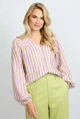 Wehkamp FLURESK gestreepte blouse roze aanbieding