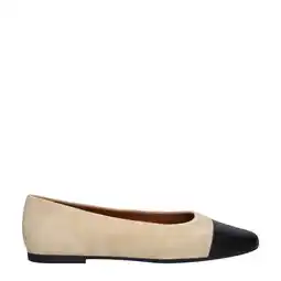 Wehkamp Vagabond suède ballerina's beige/zwart aanbieding