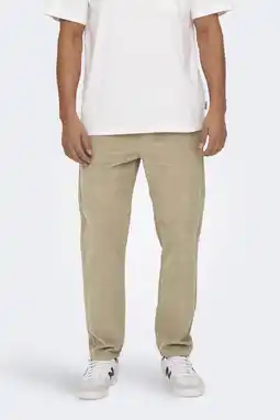 Wehkamp ONLY & SONS corduroy tapered casual broek beige aanbieding