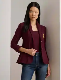 Wehkamp Lauren Ralph Lauren getailleerde blazer donkerrood aanbieding