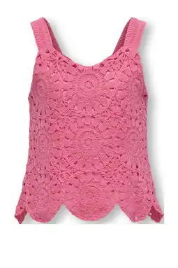 Wehkamp KIDS ONLY GIRL mouwloze top roze gehaakt aanbieding