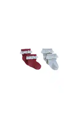 Wehkamp Your Wishes sokken - rood/wit (set van 2) aanbieding