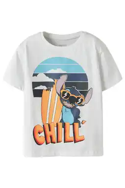 Wehkamp NAME IT MINI Lilo & Stitch T-shirt wit aanbieding