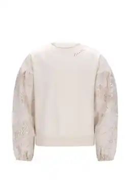 Wehkamp Like Flo gebloemde sweater wit aanbieding