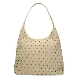 Wehkamp Manfield suede schoudertas met studs beige aanbieding