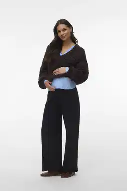 Wehkamp MAMALICIOUS highwaist zwangerschaps casual broek zwart aanbieding