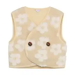 Wehkamp Noppies baby gebloemde gilet beige aanbieding
