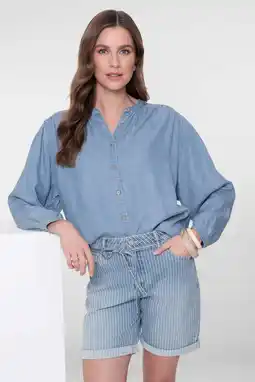 Wehkamp Geisha denim blouse blauw aanbieding